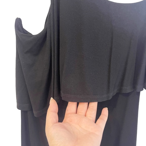 Splendid Womens Ribbed Stretchy Knit Halter Ruffle Top Dress Size S BLACK - Picture 6 of 9